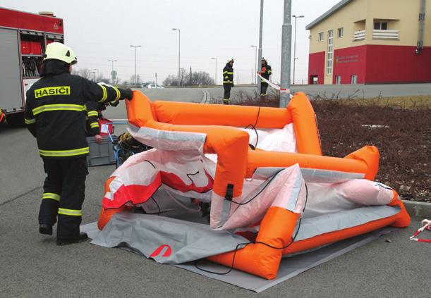 INFLATABLE DECONTAMINATION SHOWERS Designed for decontamination and cleaning of people or materials as well as mobile sanitary facility during rescue actions and for liquidation of accidents Long