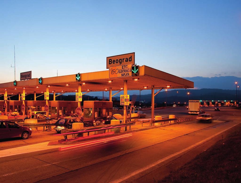 SECTOR FOR TOLL COLLECTION PE Roads of Serbia organizes and controls toll collection on highways and semi-highways, in the total length of approximately 603 km, on Belgrade-Nis, Belgrade-Sid