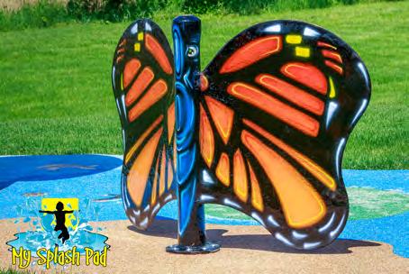 BUTTERFLY My Splash Pad Butterfly with one nozzle housing My Splash Pad includes three interchangeable nozzle inserts (fan spray, triple spray, adjustable arch).