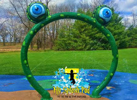 the feature and the bases fiberglass, the My Splash Pad Frog Hoop has one of the highest wall thicknesses in the industry and