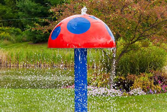 At seven feet tall, the My Splash Pad Mushroom water play feature is a striking addition to water play areas. Use one by itself or group it with one or more of our mini-mushrooms.