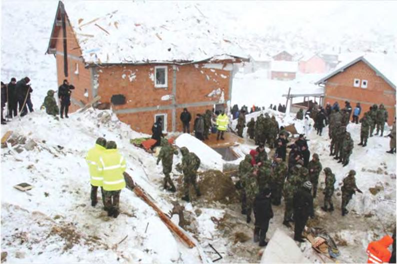 The operation of the KSF in the village of Restelica after the disaster caused by the snow avalanche Due to heavy snowfall and avalanches subsidence, which fell in the