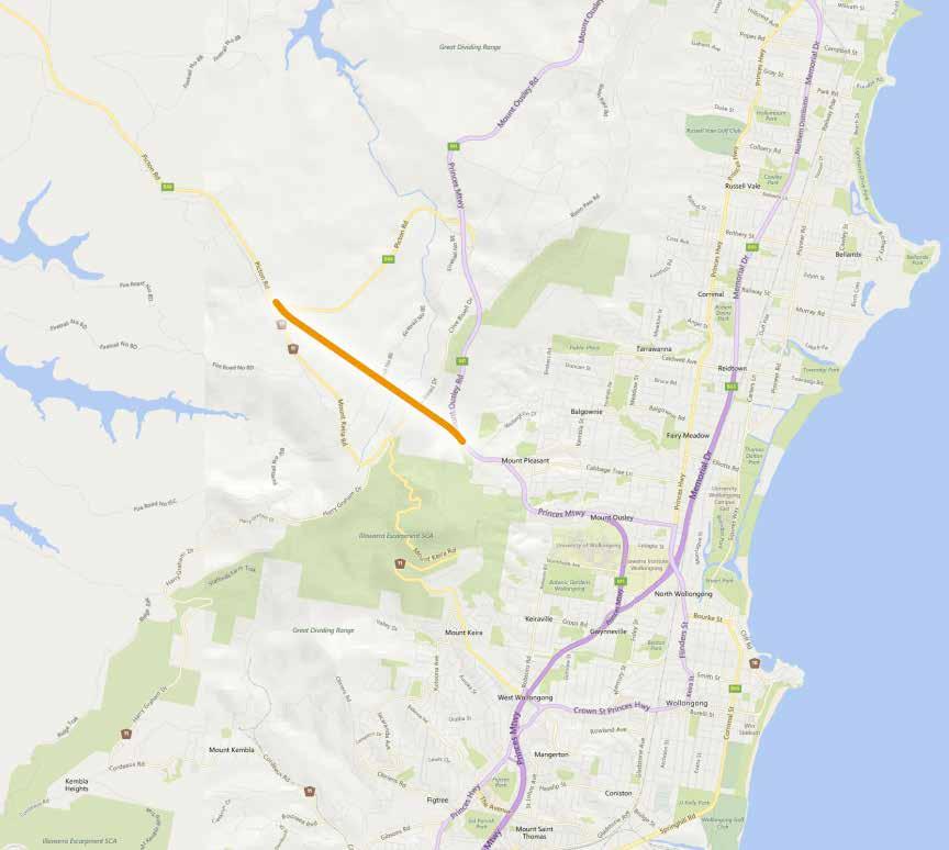 Figure 6-3: Mount Ousley to Picton Rd Connector - conceptual alignment Mount Ousley - Picton Road Connector