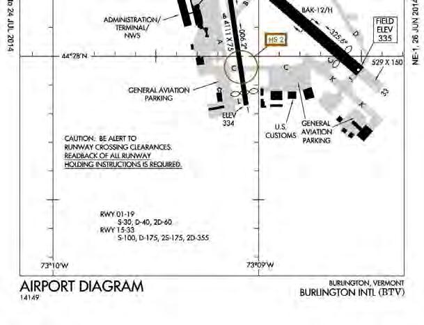 on the following pages. The FAA airport diagram is shown as Figure 3-1 for reference.