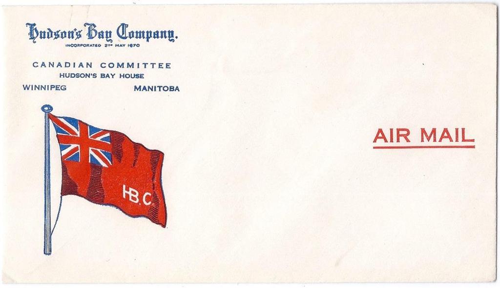 00 Item 260-18 Unused HBC airmail envelope