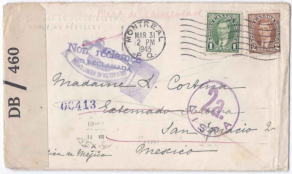 Item 260-10 Preferred rate to Mexico 1943, 1, 2 Mufti
