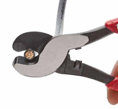 quick and straight cuts; prevents crushing of material Replaceable stainless steel blade Robust construction metal core from the head to the handles for