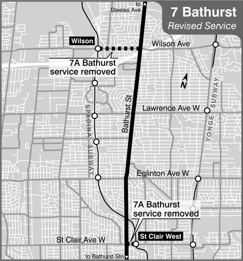 2. Recommended New and Revised Services 7 BATHURST Revised service at Wilson Avenue and St Clair West Station Origin of proposal: TTC staff City wards: Ward 10 York Centre, Ward 15 Eglinton-