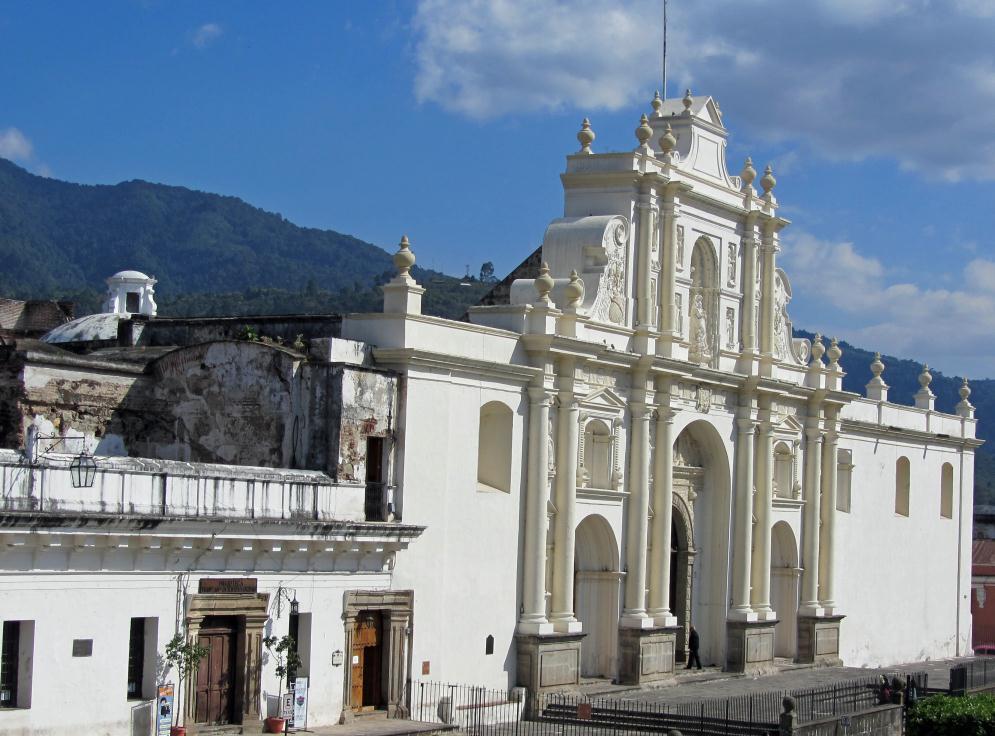 Antigua's old cathedral faces the central