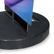 sign wedge Aluminium graphic panel friction fits into base.