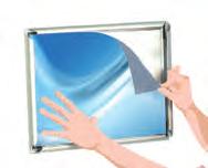 Single-sided wall mounted display Can be fitted landscape or portrait
