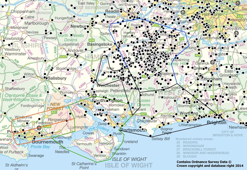 Appendix - Maps of postcode areas relevant to this analysis Airspace Consultation Consultation Area Outlines Part B Blue