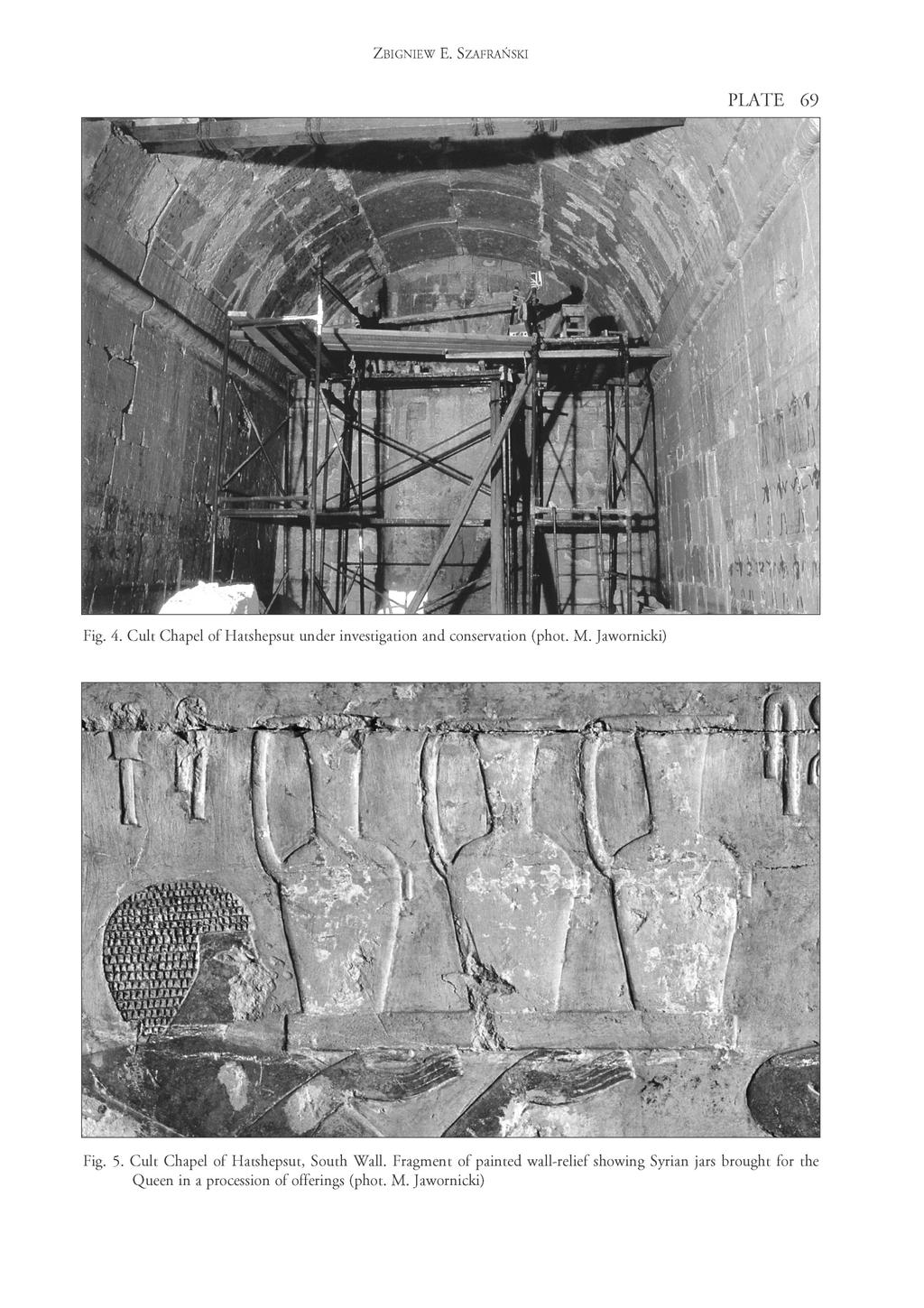 ZBIGNIEW E. SZAFRAŃSKI PLATE 69 Fig. 4. Cult Chapel of Hatshepsut under investigation and conservation (phot. M. Jawornicki) Fig. 5.