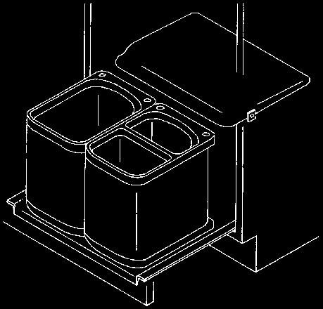 DRAWER MOUNTED WASTE BINS MF INSET 34 LITRE CAPACITY 396 372 431 Dimensions in mm Dimensional data not binding. Images are for illustrative purposes only.
