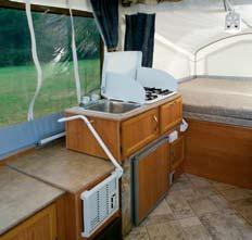 This innovative Swing-Over Galley with built-in drawer
