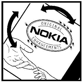 Smernice za utvrđivanje autentičnosti Nokia baterija Radi sopstvene bezbednosti uvek koristite originalne Nokia baterije.