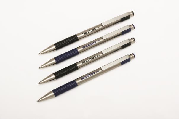 SKILCRAFT / ZEBRA Retractable Ballpoint The SKILCRAFT /Zebra stainless steel pen combines style, strength, and value in a durable, lightweight writing instrument with a sleek, attractive appearance.