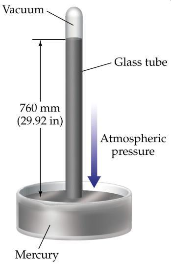 Mjerenje tlaka zraka Instrumenti za mjerenje tlaka zraka zovu se barometri. Prvi barometar (živin) konstruirao je 1643. Torricelli.