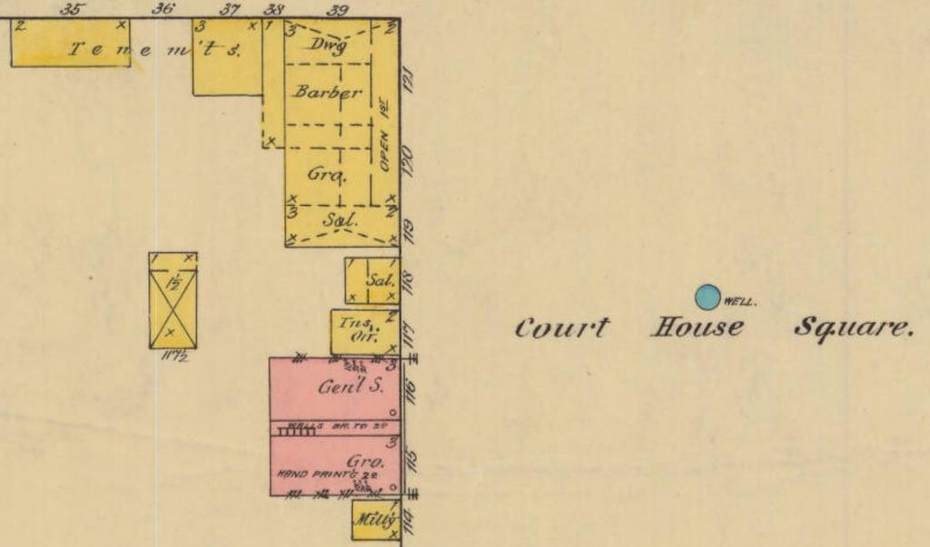 Preservation South Carolina 1887 Sanborn map prior to the fire. The old Ryan Hotel, built in 1812, was completely gone.