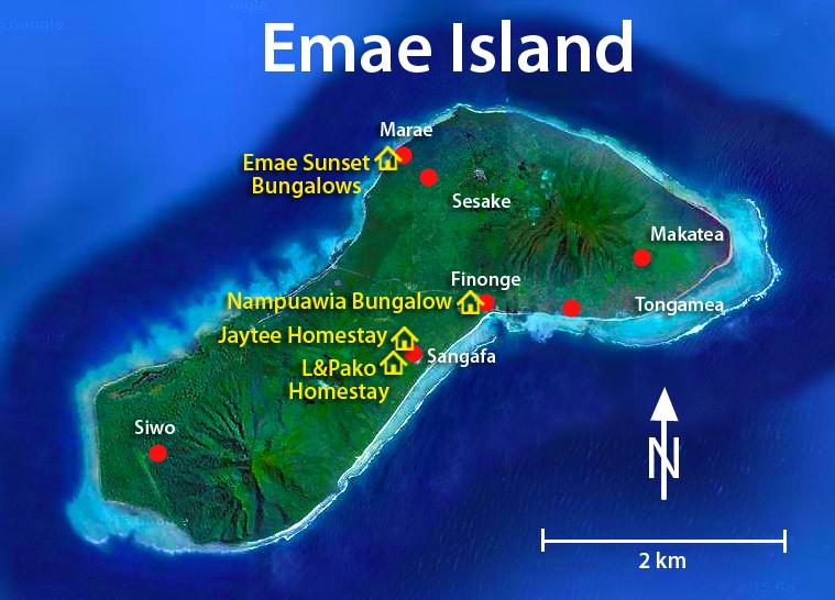Emae Island Accommodation Map Emae Sunset Bungalows... 569 1407 Nampuawia Bungalow.