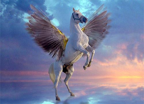 Pegasus Crossing Pegasus Greek mythology; a horse with wings! (image from www.