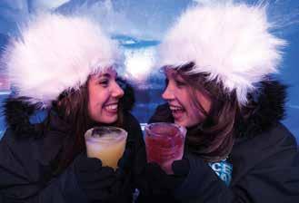 Dressed like an Eskimo you get to explore ice furniture, hand made ICE carvings and even drink from