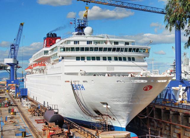 SHIP REFIT, REPAIR & CONVERSION Gibdock Grows Gibdock s growing reputation as one of the leading cruise ship repair and refurbishment centres in the Mediterranean has been enhanced by the docking of
