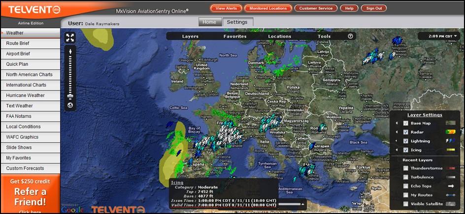 New Telvent AviationSentry Online Total, global aviation weather now available Telvent is proud to announce the global expansion of its MxVision AviationSentry Online product for commercial aviation.