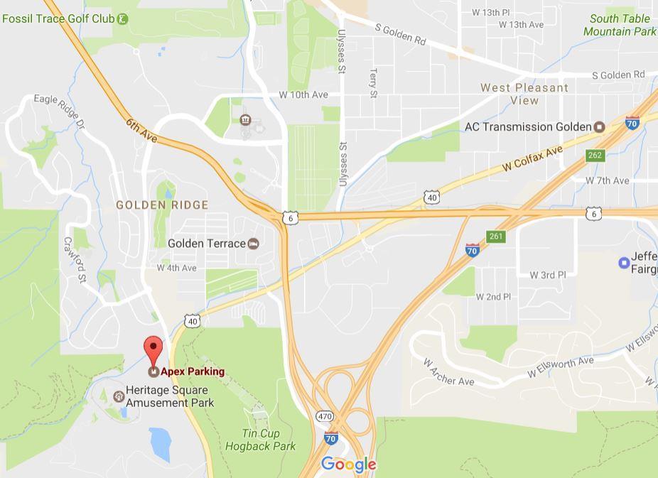 Driving Directions: Magic Mountain is located near the east end of Apex Park about 5 miles south of downtown Golden. From the east: Traveling west on I-70 from Denver, exit at Colfax Ave.