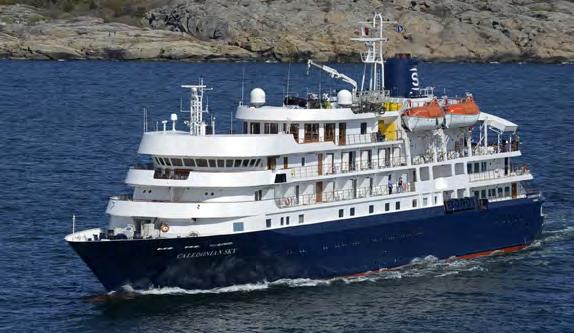 The Caledonian Sky The all-suite 100-guest Caledonian Sky is a spacious, yet intimate, expedition vessel.