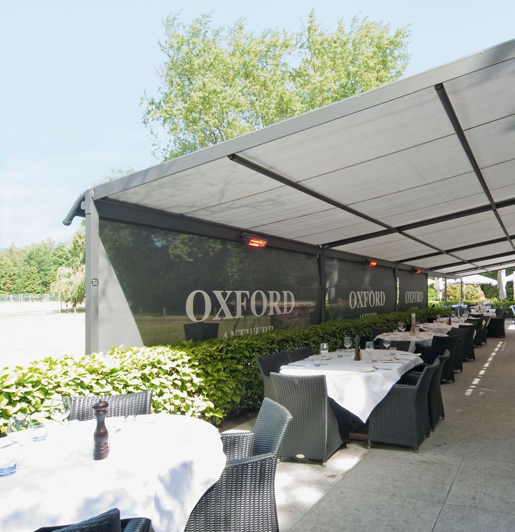 Retractable textile roofs Stable weather protection against the elements The weinor Plaza Pro or PergoTex will protect your business and your customers against the elements, such as the sun, wind and