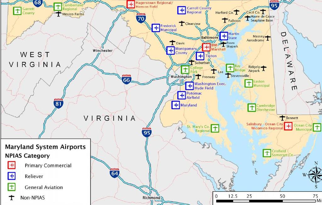 Maryland System Airports 141 Airports in the State