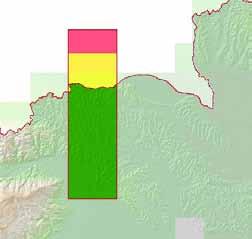 GIS modeliranje prehodnosti terena za potrebe slovenske vojske Slika 4: Primera, ko je obmo~je ocene prehodnosti terena izdelano s podatki Seta A (zeleno) in Seta B (rumeno)in kombiniranega seta