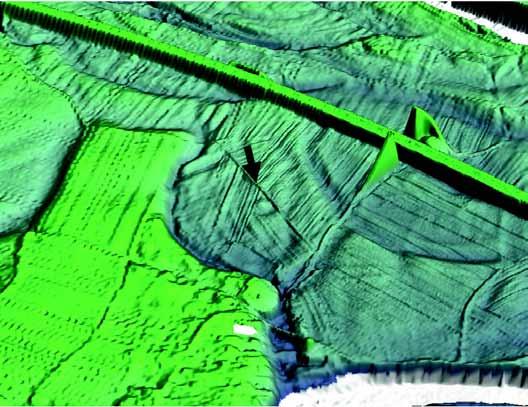 Lidar in geoarheologija aluvialnih pokrajin Slika 7: Okrogla struktura z jarkom na holocenski terasi pri Kr{ki vasi.