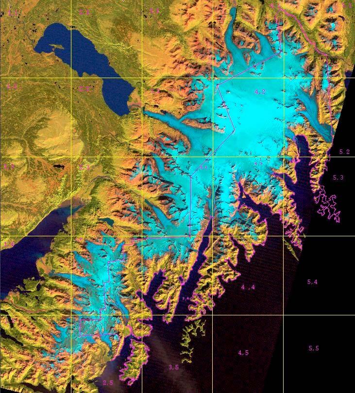 12 Figures Figure 1. 12 September 1986 Landsat Thematic Mapper image showing an overview of the Harding Ice Field.