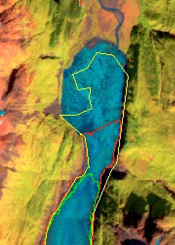 Figure 2. 12 September 1986 Landsat Thematic Mapper TM image showing the terminus of the Skilak Glacier.