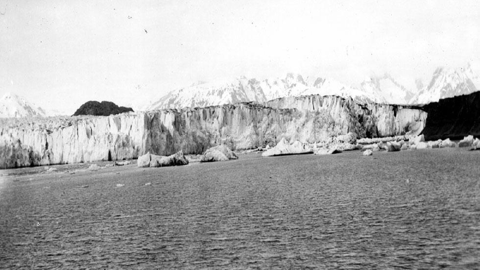 Taken from the shoreline near Muir Point in Alaska's Glacier Bay National Park and Preserve, Alaska, this 1899 photo by