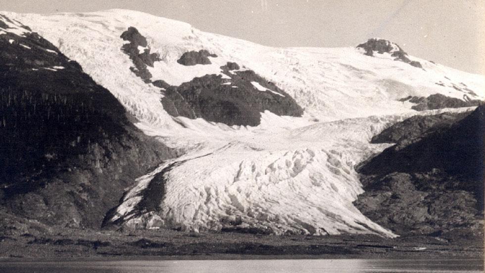 Taken near the Tobaggan Glacier in Alaska's Chugach National Forest, this August 1905 photo shows the glacier