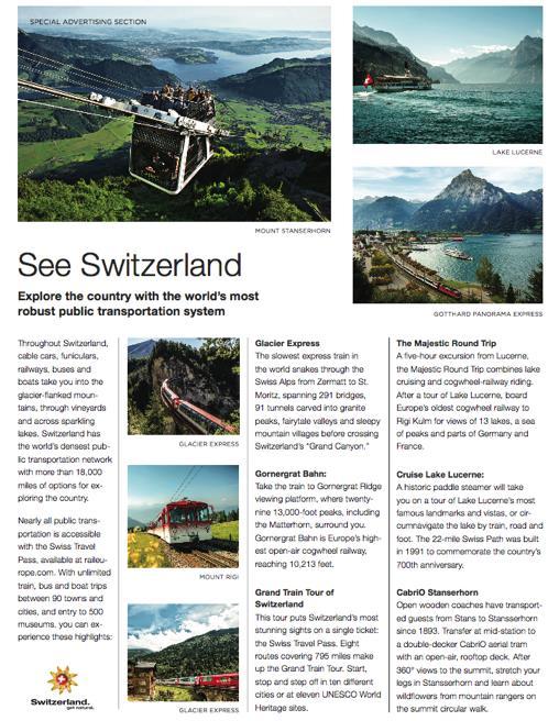 Five pages Switzerland 15 native articles (digital) Instagram and