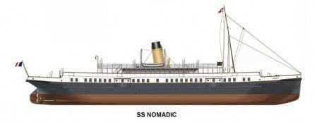 Design & Construction The NOMADIC is 230 feet long, has a beam of 37 feet and when completed in 1911, displaced 1,273 tons.