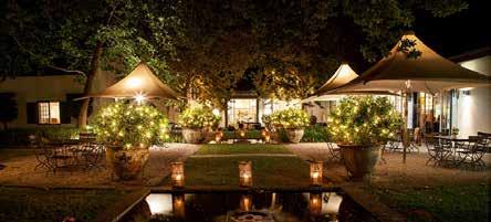 The Restaurant The Jonkershuis WEDDING AND CEREMONY THE JONKERSHUIS Outdoors within the beautifully manicured garden or indoors in the