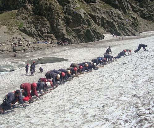 The students were exposed to various types of rock surfaces around Pahalgam and at