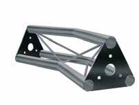 Tramo aluminio triangular, 5 vías en +. REF: 712.41 120º. Angle, fleat base long.