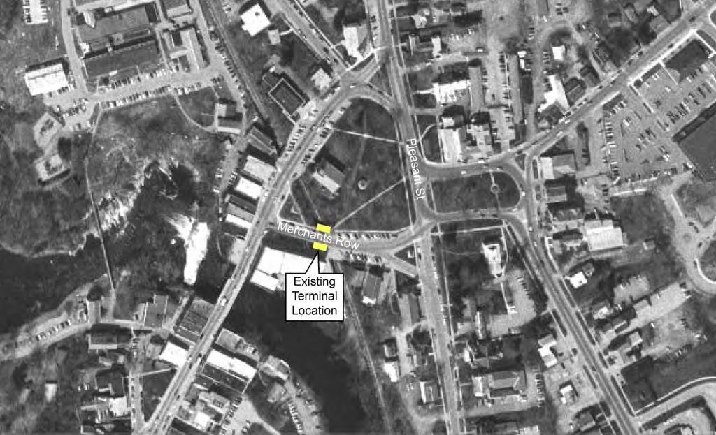 Figure 4-5: Merchant s Row Downtown Terminal Location Because of these limitations at Merchants Row, the operation of multiple routes would likely require the development of a new downtown Middlebury