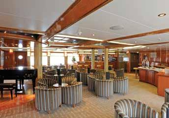 public areas and spacious outside decks. Premium suite Library Lounge On board there is a high ratio of crew to passengers.