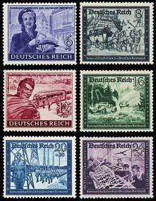 1944-1200th Anniversary of Fulda 12pf + 38pf brown 874 B270 886 1944 - Hitler's 55th