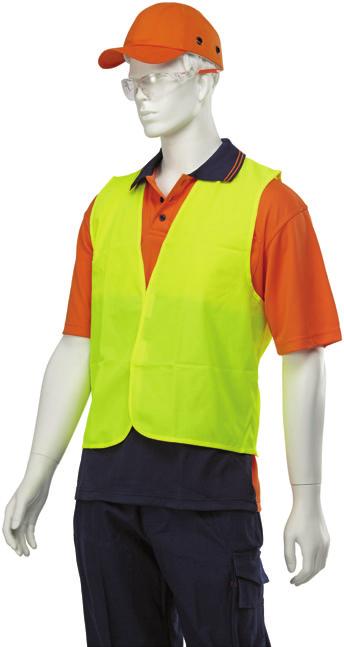 SAFETY VESTS Safety vest yellow (day only) Highly visible fluorescent yellow fabric Breathable lightweight polyester Day only use Velcro front closure Quality at an affordable price Complies with