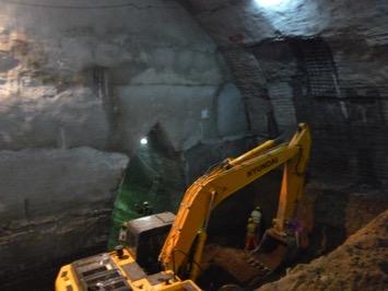 the existing D Line tunnel has been performed