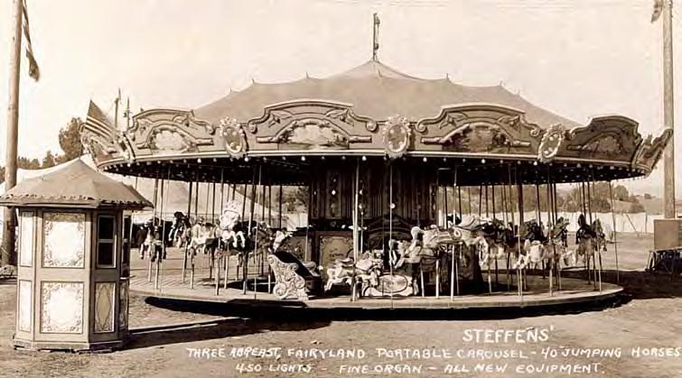 A 1926 Parker carousel with a row of ponies seen in center of the photograph. Courtesy of Barbara Fahs Charles.