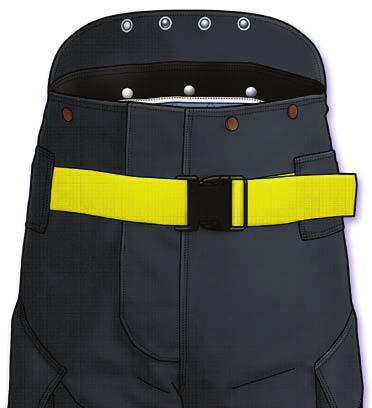 f protection as the pants ap, padding for SCBA, Heavy-Duty Closure Full-length quadruple-stitched hook and loop fastener with external belt for a positive closure.